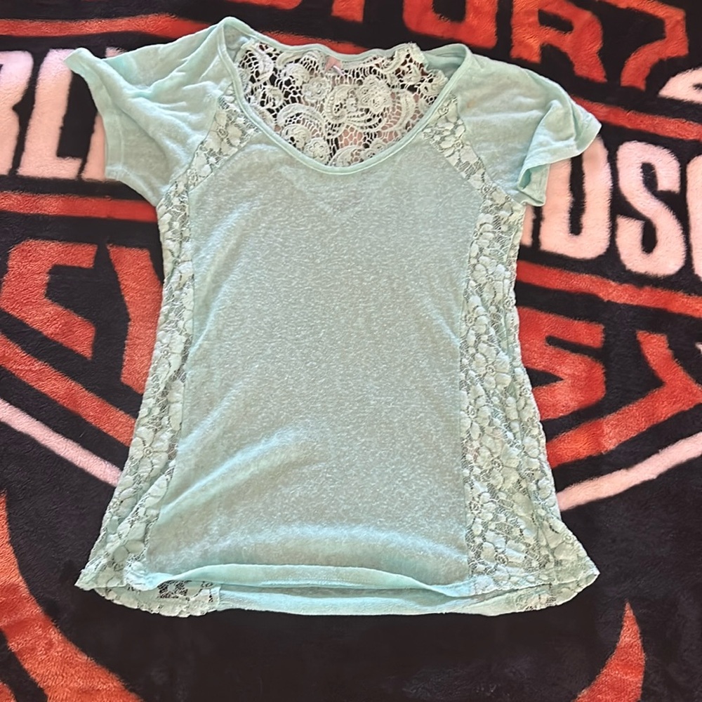 Light Mint Lace-Back Women’s Top